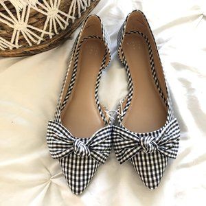 NWT A New Day Black Plaid Jayme Bow Ballet Flats